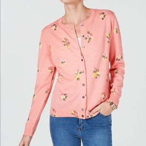 Karen Scott Floral-Print Cardigan Small